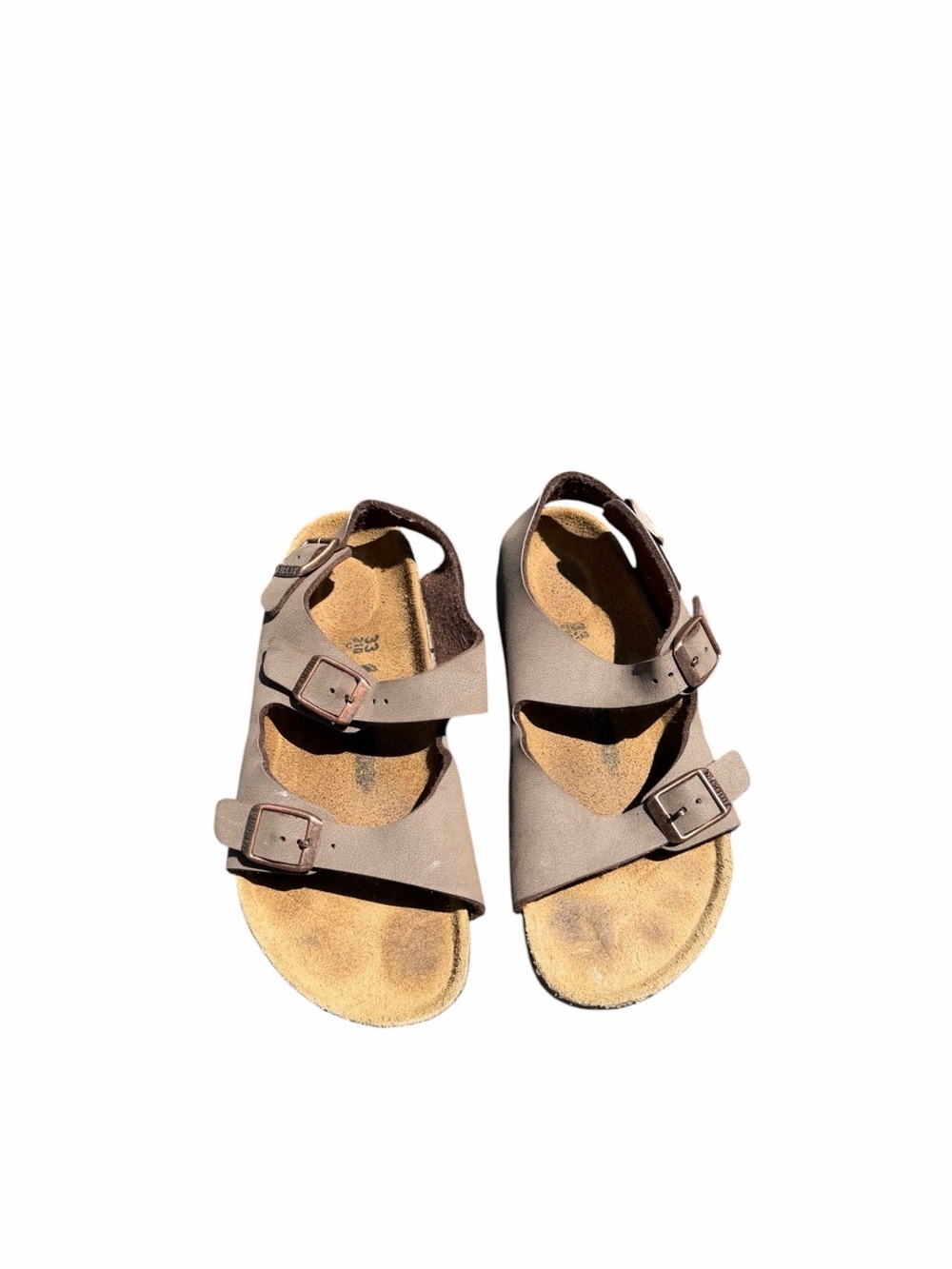 Birkenstock Kids Taupe Two-Strap Sandals
